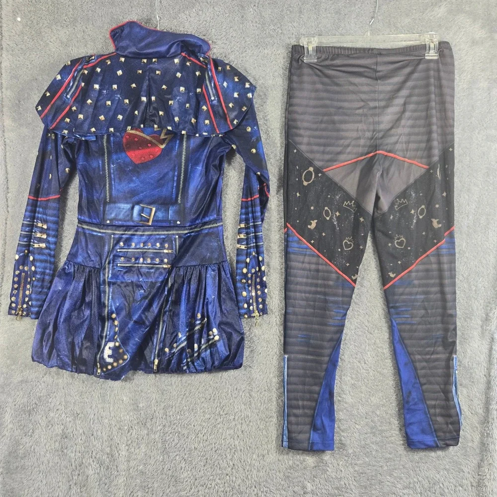 Disney Descendants 2 Evie Costume Kids XL 14-16 Blue Dress Leggings 431